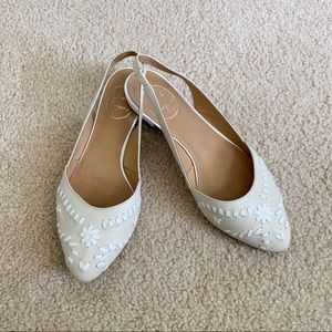 Jack Rogers Rory Slingback Flats Beige Size 8.5